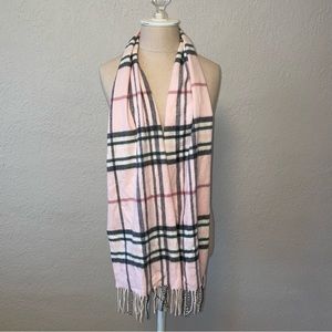 V.‎ FRAAS Cashmink Light Pink Plaid Scarf